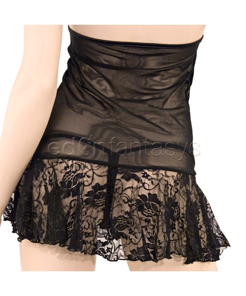 Stretch lace chemise and g-string