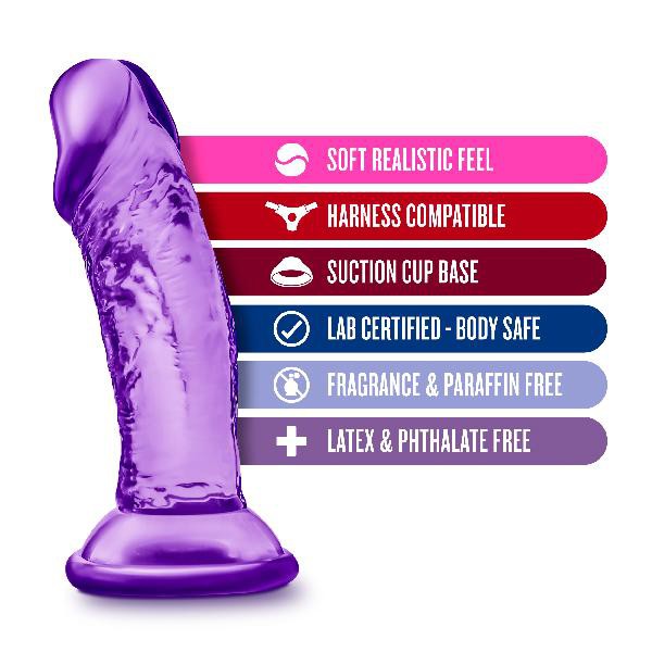 B Yours Sweet N Small  Dildo with Suction Cup 4in Purple — image 7 of 7