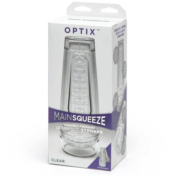 Main Squeeze Optix Masturbator | Crystal Clear Discreet Stroker for Men