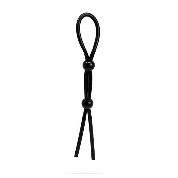 Adjustable Silicone Cock Ring Rope Style Penis Enhancing Lasso Black