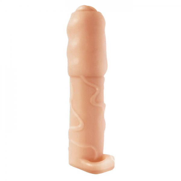 Vibrating Uncircumcised Penis Extender With Scrotum Ring - 30% Extra Girth!