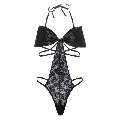 Leg Avenue Satin Bow Bra Top Teddy