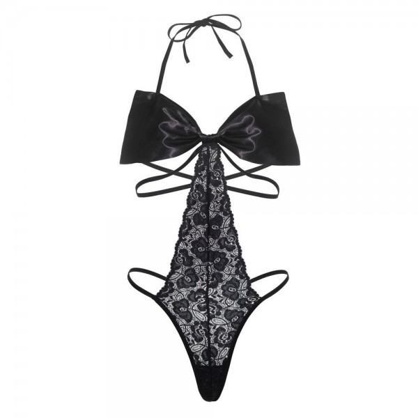 Leg Avenue Satin Bow Bra Top Teddy — image 3 of 3