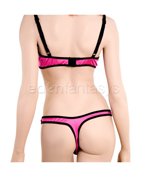 Mesh padded bra and thong