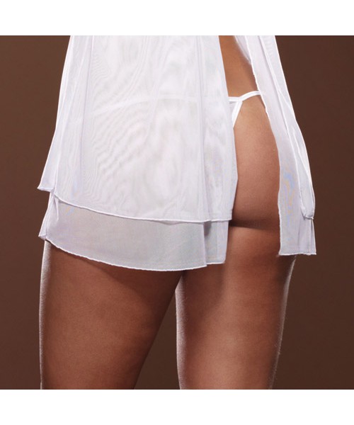 White lace top babydoll and thong