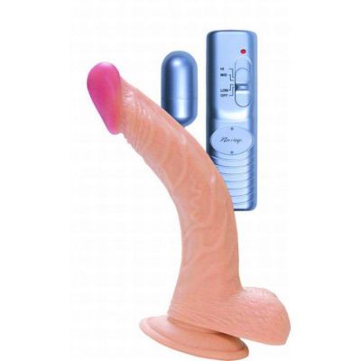 Real Skin All American Vibrating Dong with Balls