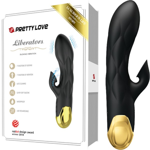 Pretty Love Liberators Clitoral Suction Rechargeable Vibrator (Black)