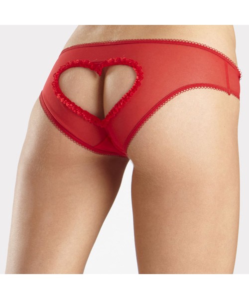 Bra and open heart panty set