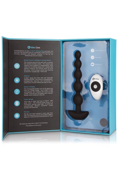 B-Vibe 3 Motor Vibrating Silicone 8.2" Anal Beads with Remote