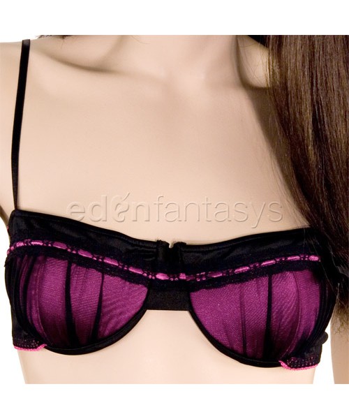 Lycra gathered bra and thong
