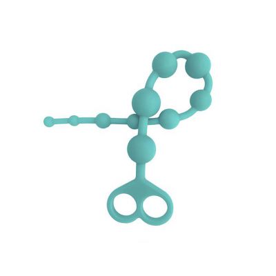 Silicone Beaded Anal Chain Aqua