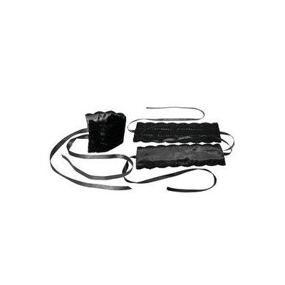 Satin and Lace Lovers Kit Sportsheets Black