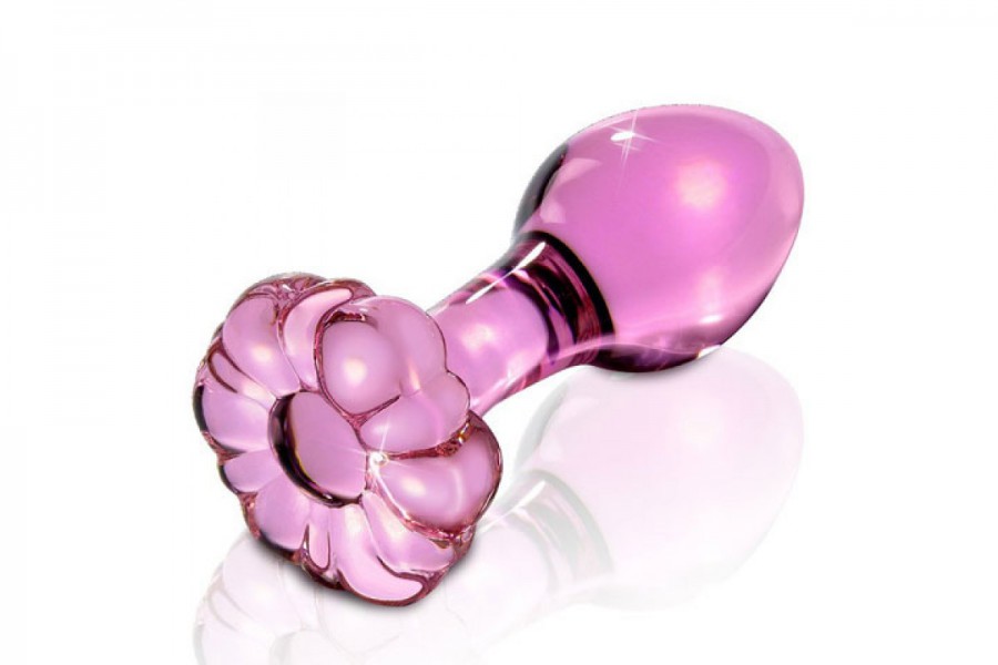 Icicles No 48 Medium Glass Flower Butt Plug 3 Inch