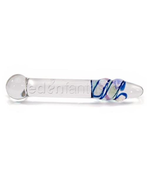 Bulbous head dichro wrap glass dildo wand
