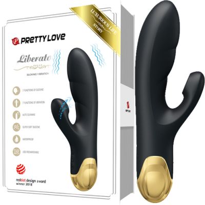 Pretty Love Naughty Play Clitoral Suction and Gspot Rechargeable Vibrator Black
