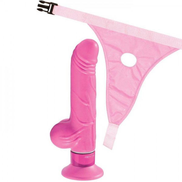 Vibrating G-Spot Dildo With Adjustable Harness