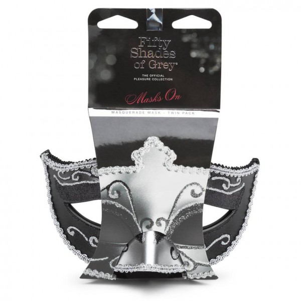 Fifty Shades of Grey Masks On Masquerade Mask (Twin Pack)