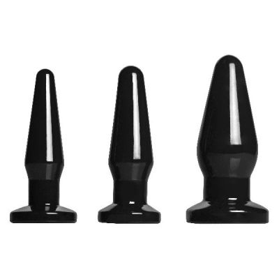 Level Up 3 Piece Anal Plug Set Black