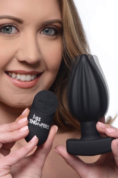 Ass Thumpers Ribbed 5.3" Vibrating Butt Plug With Remote