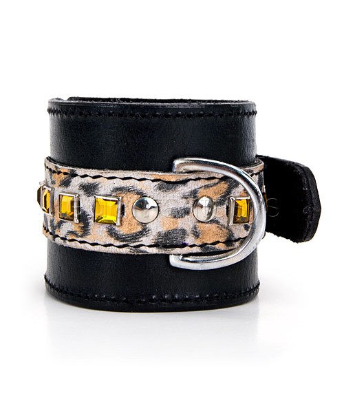 Leopard bling cuffs