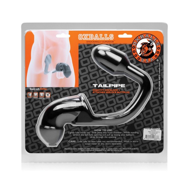 Oxballs Tailpipe Chastity CockLock & Asslock Butt Plug