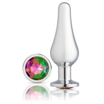 Rainbow Jeweled Metal Anal Plug