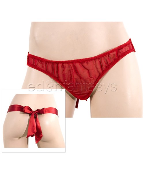 Silk thong with satin bow