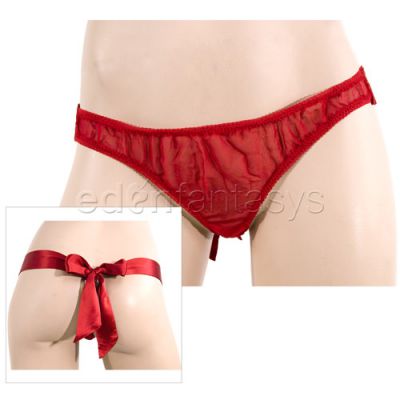 Silk thong with satin bow