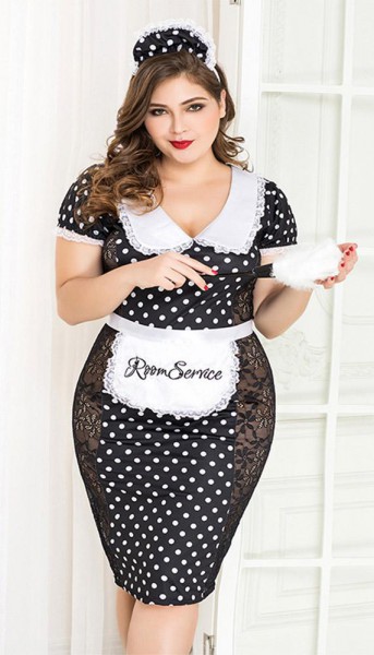 Vintage Style "Room Service" Polka Dot Lace Costume