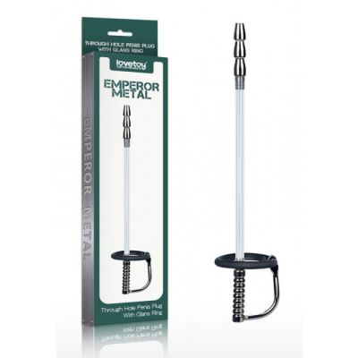 Emperor Metal Through Hole Penis Plug With Glans Ring