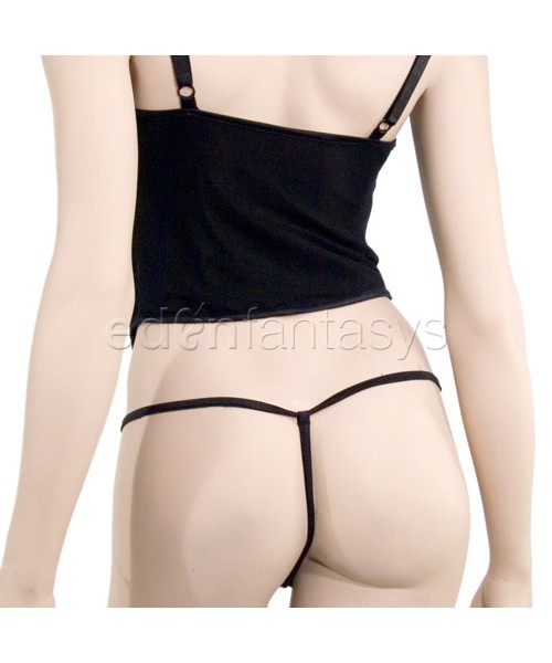 Mesh bustier and g-string