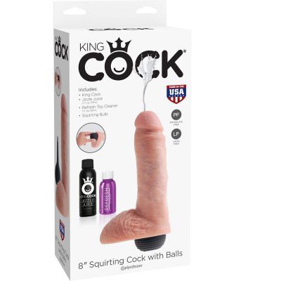 King Cock 8 in Squirting Cock w Balls