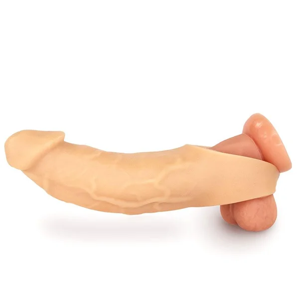 9 Inch Realistic Performance Penis Sleeve Natural Silicone Girth Enhancer — image 19 of 25