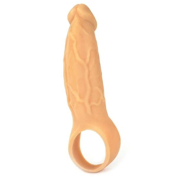 9 Inch Realistic Performance Penis Sleeve Natural Silicone Girth Enhancer — image 22 of 25
