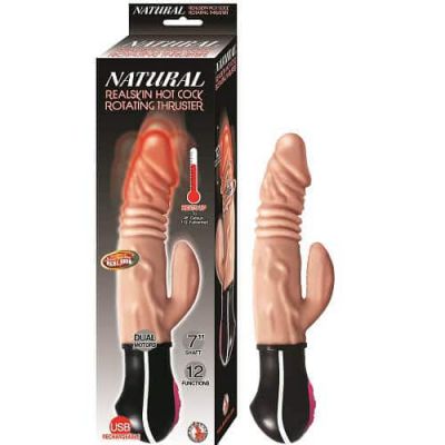 Realistic Warming amp Thrusting Vibrating Dildo Flesh