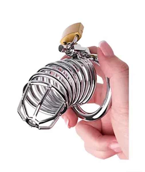 Kink Range Spiraled Chastity Cage - 45mm - Silver -  45mm — image 5 of 8