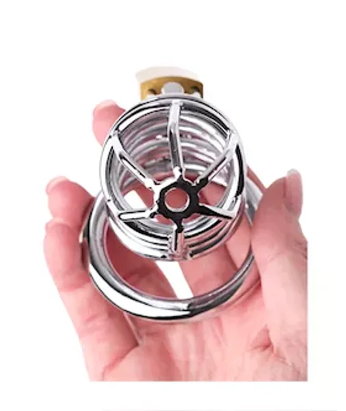 Kink Range Spiraled Chastity Cage - 45mm - Silver -  45mm — image 6 of 8