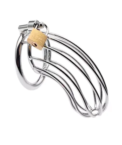 Kink Range Jail Chastity Cage - 45mm - Silver -  45mm — image 3 of 4
