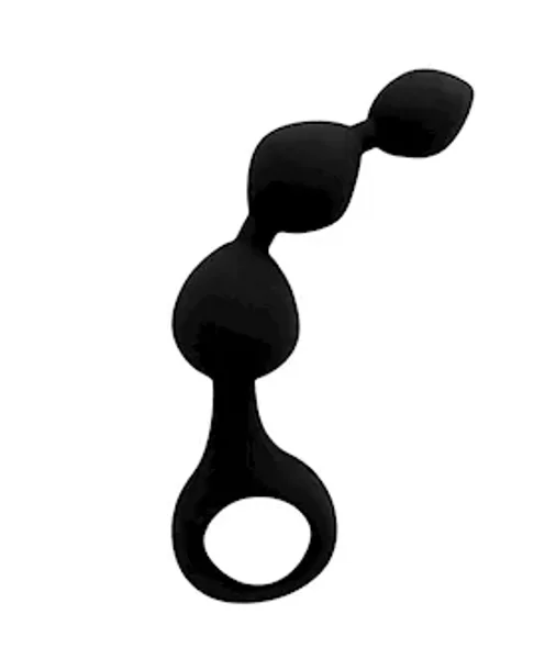 Large Silicone Anal Beads - Black — image 3 of 3