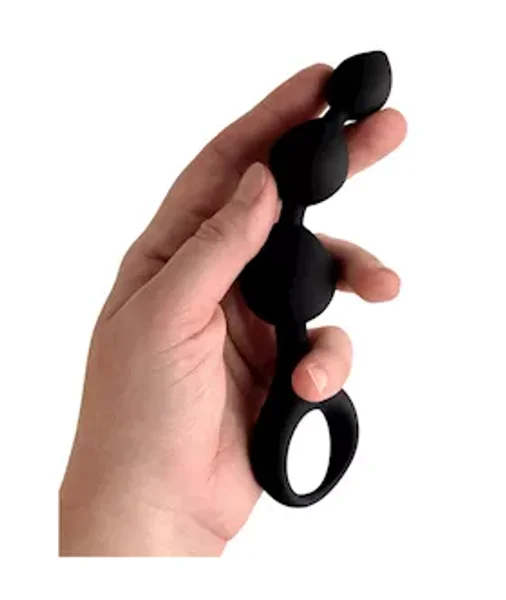 Large Silicone Anal Beads - Black — image 2 of 3