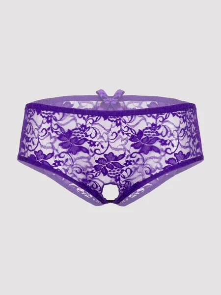 Lovehoney Purple Lace Crotchless Ruffle-Back Knickers — image 7 of 7