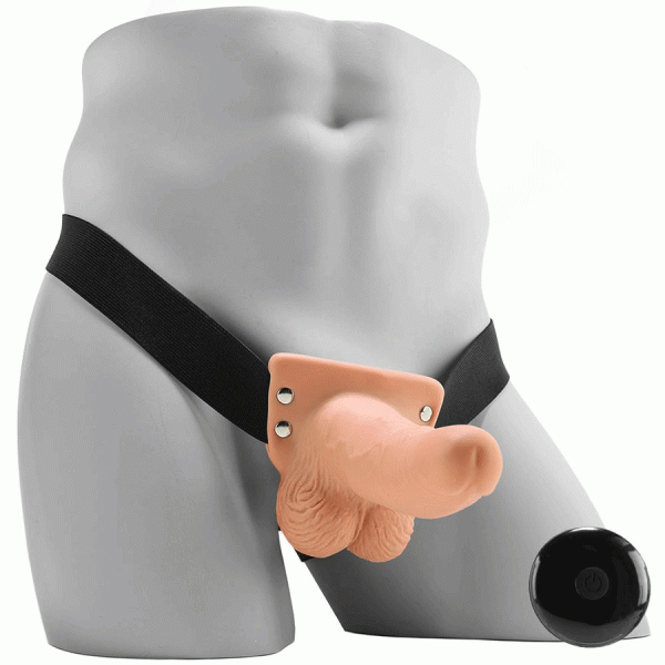 6'' Rechargeable Vibrating Hollow Strap On Penis Extension by Fetish Fantasy