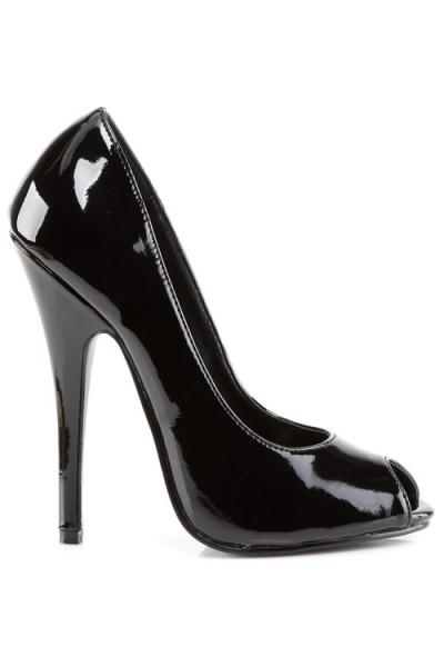 Devious Domina 6" Patent Peep Toe Pump