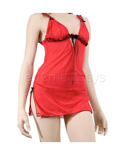 Mesh chemise with thong