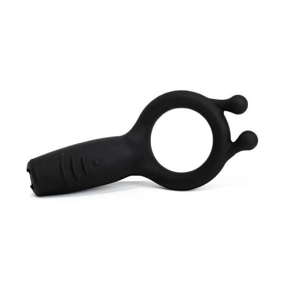 Rechargeable Silicone Vibrating Black Cock Ring By Lynk Pleasure