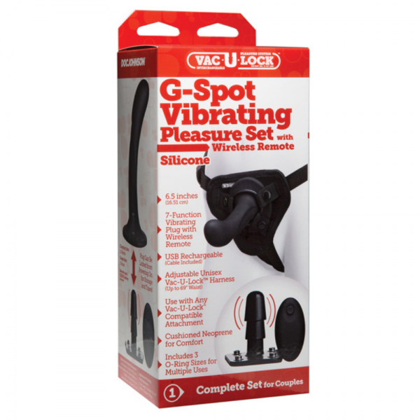 Doc Johnson Vac-U-Lock G Spot Vibrating Pleasure Set - Black