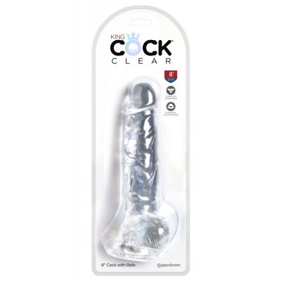 King Cock Clear 8 In Cock With Balls