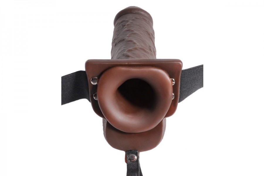 Fetish Fantasy 9-inch Hollow Squirting Strap-On with Balls