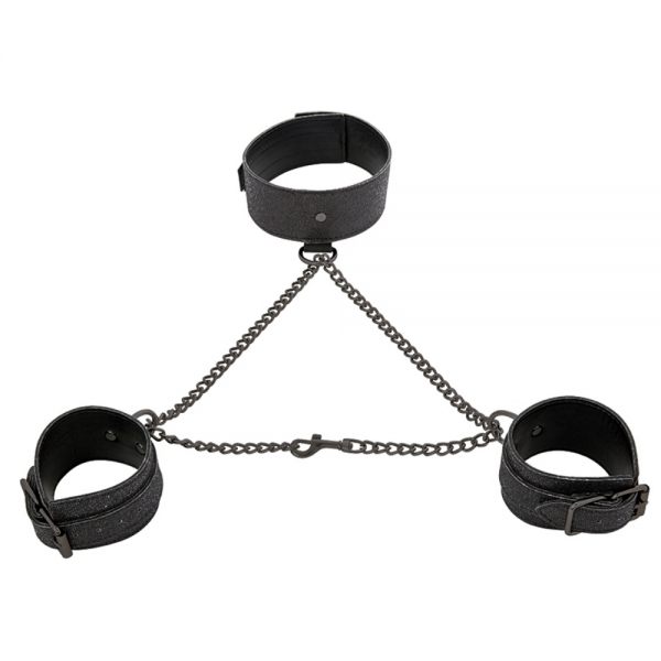 Sportsheets S&M Shadow Sparkle Collar And Cuff Set