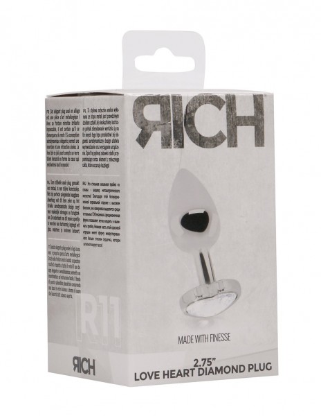 Rich Love Heart Diamond Silver Anal Plug — image 6 of 6